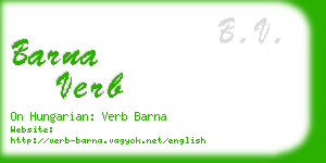 barna verb business card